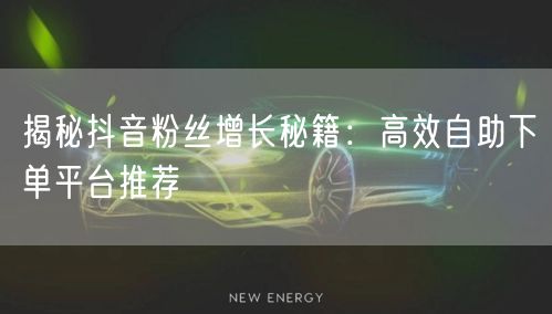 揭秘抖音粉丝增长秘籍：高效自助下单平台推荐
