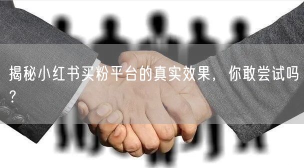 揭秘小红书买粉平台的真实效果，你敢尝试吗？