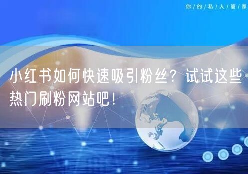 小红书如何快速吸引粉丝？试试这些热门刷粉网站吧！