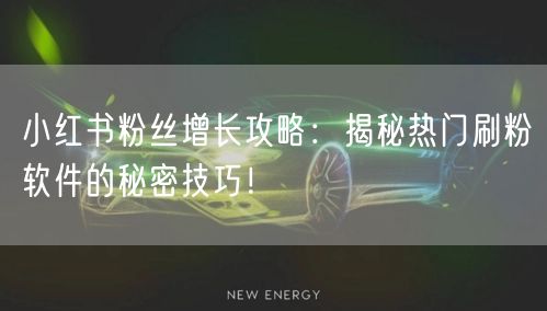 小红书粉丝增长攻略：揭秘热门刷粉软件的秘密技巧！