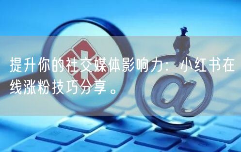 提升你的社交媒体影响力：小红书在线涨粉技巧分享。