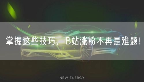掌握这些技巧，B站涨粉不再是难题!