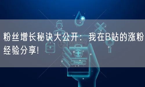 粉丝增长秘诀大公开：我在B站的涨粉经验分享!