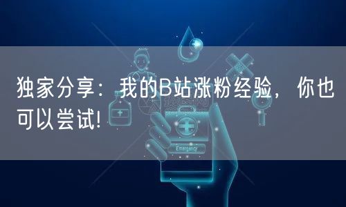 独家分享：我的B站涨粉经验，你也可以尝试!