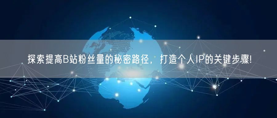 探索提高B站粉丝量的秘密路径，打造个人IP的关键步骤!