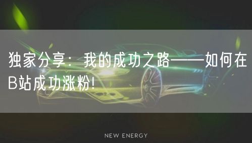 独家分享：我的成功之路——如何在B站成功涨粉!