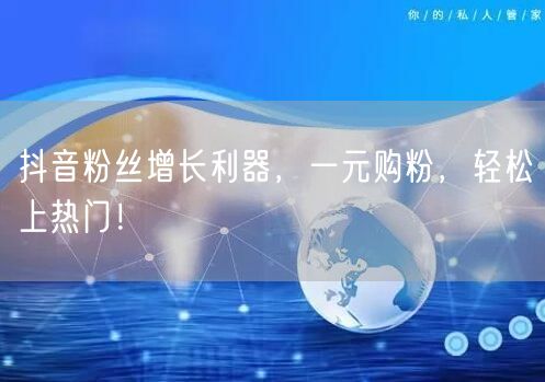 抖音粉丝增长利器，一元购粉，轻松上热门！