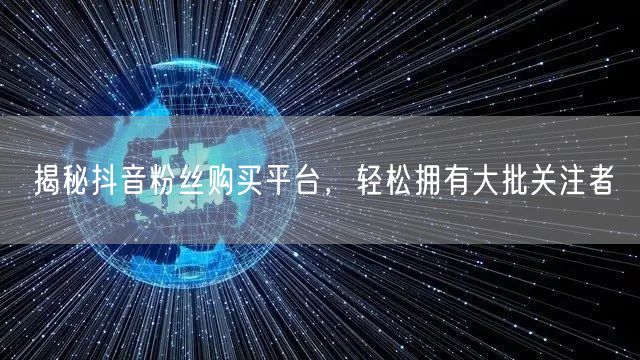 揭秘抖音粉丝购买平台，轻松拥有大批关注者