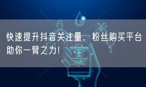 快速提升抖音关注量，粉丝购买平台助你一臂之力！