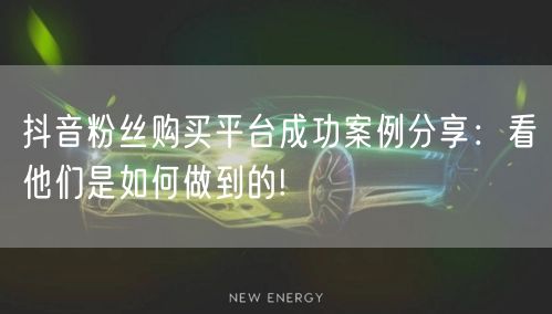 抖音粉丝购买平台成功案例分享：看他们是如何做到的!
