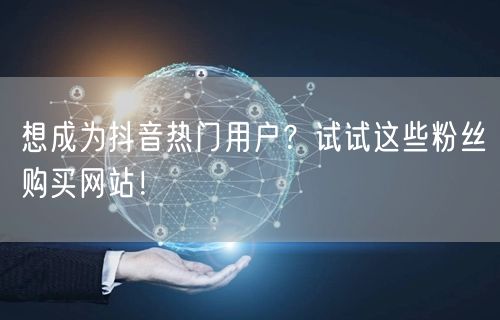 想成为抖音热门用户？试试这些粉丝购买网站！