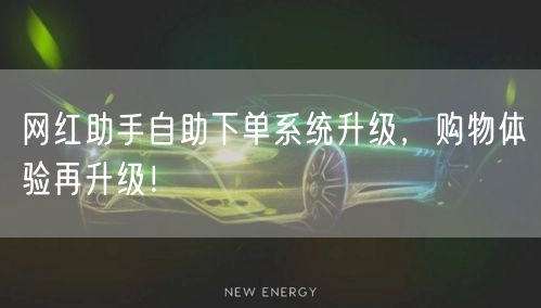 网红助手自助下单系统升级，购物体验再升级！