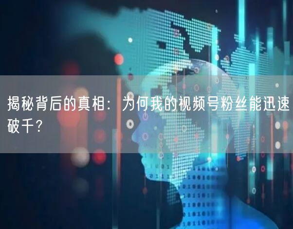 揭秘背后的真相：为何我的视频号粉丝能迅速破千？