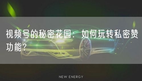 视频号的秘密花园：如何玩转私密赞功能？