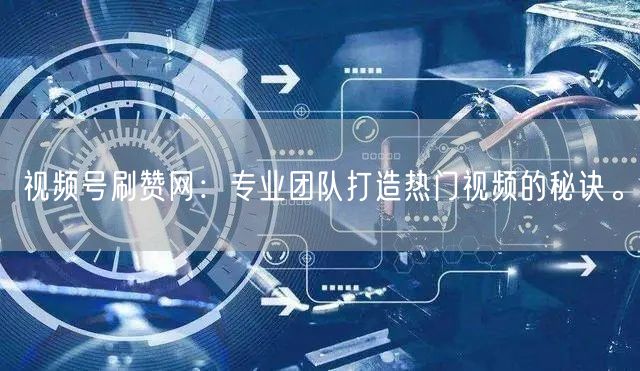 视频号刷赞网：专业团队打造热门视频的秘诀。